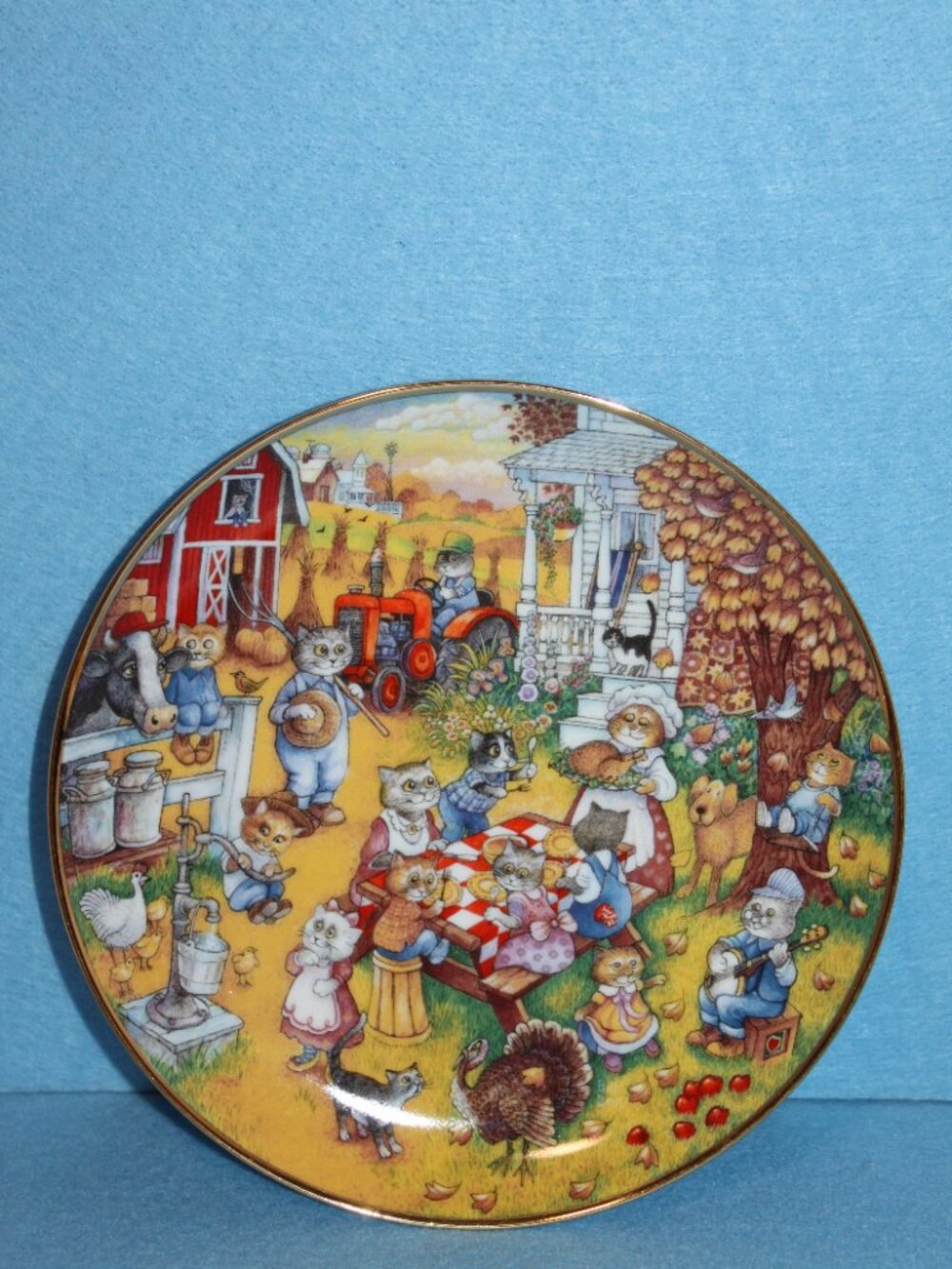 NIB Franklin Mint A purrfect Feast Collectible Plate